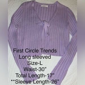First Circle Trends Women's Purple V-Neck Sweater